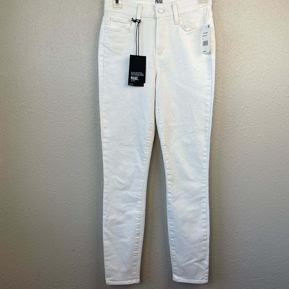 NWT Paige High Rise Horton Ankle Skinny Crisp White Pans Size 24